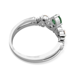 Emerald Crown Keepsake 14K White Gold ring R5740