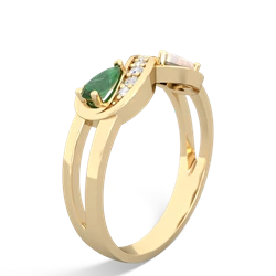 Emerald Diamond Infinity 14K Yellow Gold ring R5390