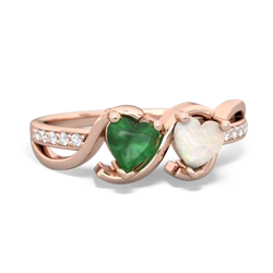 Emerald Side By Side 14K Rose Gold ring R3090