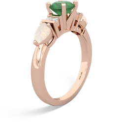 Emerald 6Mm Round Eternal Embrace Engagement 14K Rose Gold ring R2005