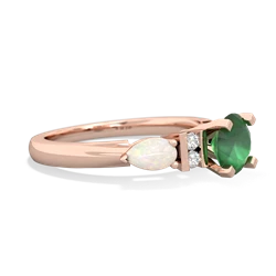 Emerald 6Mm Round Eternal Embrace Engagement 14K Rose Gold ring R2005