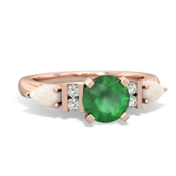 Emerald 6Mm Round Eternal Embrace Engagement 14K Rose Gold ring R2005