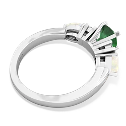 Emerald 6Mm Round Eternal Embrace Engagement 14K White Gold ring R2005