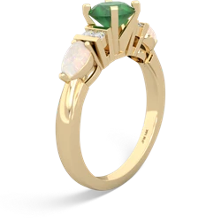 Emerald 6Mm Round Eternal Embrace Engagement 14K Yellow Gold ring R2005