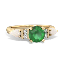 Emerald 6Mm Round Eternal Embrace Engagement 14K Yellow Gold ring R2005