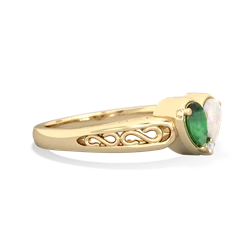 Emerald Filligree 'One Heart' 14K Yellow Gold ring R5070