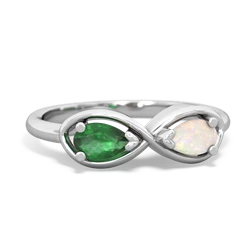 Emerald Infinity 14K White Gold ring R5050