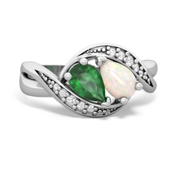 Emerald Summer Winds 14K White Gold ring R5342