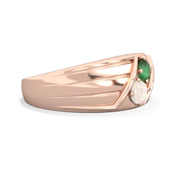 Emerald Men's Streamline 14K Rose Gold ring R0460