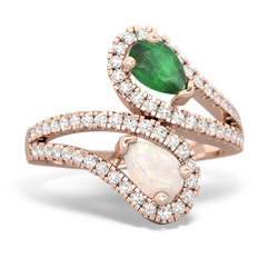 Emerald Diamond Dazzler 14K Rose Gold ring R3000