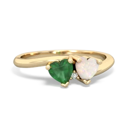 Emerald Sweethearts 14K Yellow Gold ring R5260