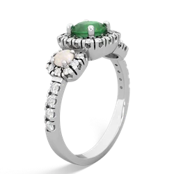 Emerald Regal Halo 14K White Gold ring R5350