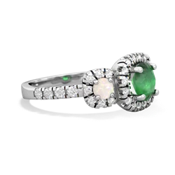 Emerald Regal Halo 14K White Gold ring R5350