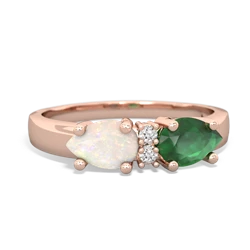 Emerald Pear Bowtie 14K Rose Gold ring R0865