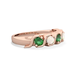 Emerald Anniversary Band 14K Rose Gold ring R2089