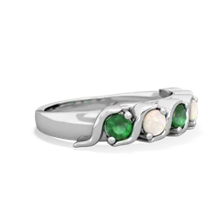 Emerald Anniversary Band 14K White Gold ring R2089