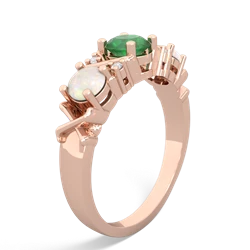 Emerald Hugs And Kisses 14K Rose Gold ring R5016