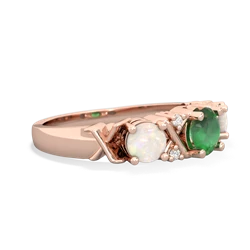 Emerald Hugs And Kisses 14K Rose Gold ring R5016