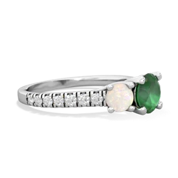 Emerald Pave Trellis 14K White Gold ring R5500