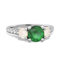 Emerald Pave Trellis 14K White Gold ring R5500