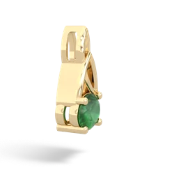 Emerald Celtic Trinity Knot 14K Yellow Gold pendant P2389