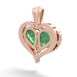 Emerald Two Become One 14K Rose Gold pendant P5330