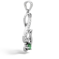 Emerald G-Clef Music 14K White Gold pendant P5830