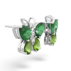 Emerald Butterfly 14K White Gold earrings E2215