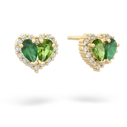 Emerald Halo 14K Yellow Gold earrings E7008
