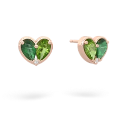 Emerald 'Our Heart' 14K Rose Gold earrings E5072