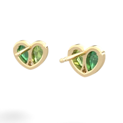 Emerald 'Our Heart' 14K Yellow Gold earrings E5072