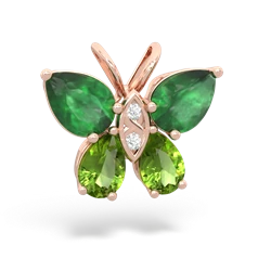 Emerald Butterfly 14K Rose Gold pendant P2215