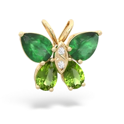 Emerald Butterfly 14K Yellow Gold pendant P2215