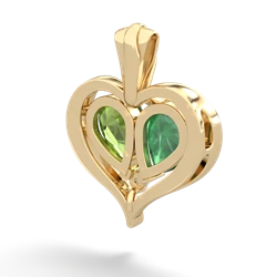 Emerald Two Become One 14K Yellow Gold pendant P5330