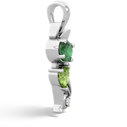 Emerald Kitten 14K White Gold pendant P5780