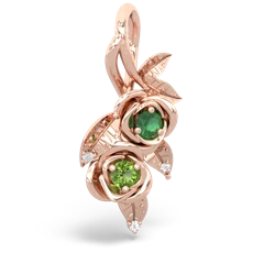 Emerald Rose Vine 14K Rose Gold pendant P5680