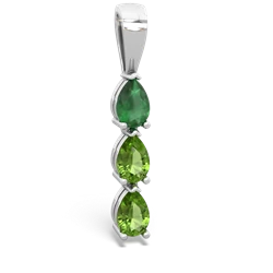 Emerald Dew Drops 14K White Gold pendant P2251