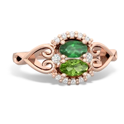 Emerald Love Nest 14K Rose Gold ring R5860