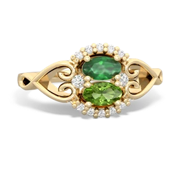 Emerald Love Nest 14K Yellow Gold ring R5860