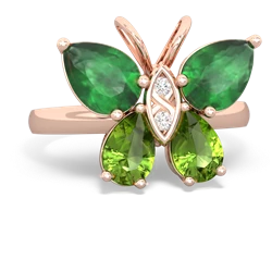 Emerald Butterfly 14K Rose Gold ring R2215