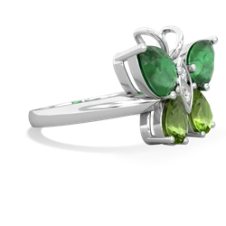 Emerald Butterfly 14K White Gold ring R2215