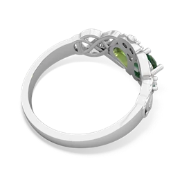 Emerald 'One Heart' Celtic Knot Claddagh 14K White Gold ring R5322