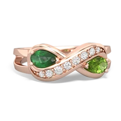 Emerald Diamond Infinity 14K Rose Gold ring R5390