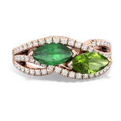 Emerald Diamond Rivers 14K Rose Gold ring R3070