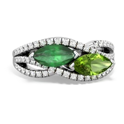 Emerald Diamond Rivers 14K White Gold ring R3070