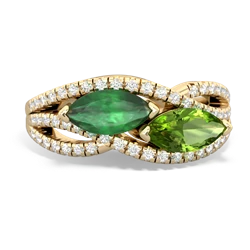 Emerald Diamond Rivers 14K Yellow Gold ring R3070