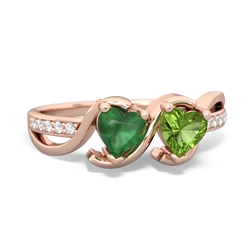 Emerald Side By Side 14K Rose Gold ring R3090