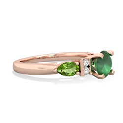 Emerald 6Mm Round Eternal Embrace Engagement 14K Rose Gold ring R2005