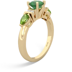 Emerald 6Mm Round Eternal Embrace Engagement 14K Yellow Gold ring R2005