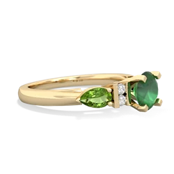 Emerald 6Mm Round Eternal Embrace Engagement 14K Yellow Gold ring R2005